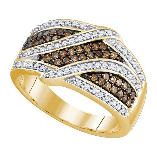 10KT Yellow Gold 0.70CTW COGNAC DIAMOND BRIDAL RING