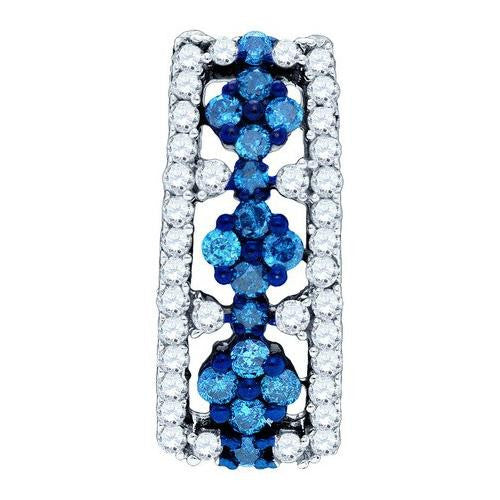 10K White-gold 0.51CTW BLUE DIAMOND FASHION PENDANT