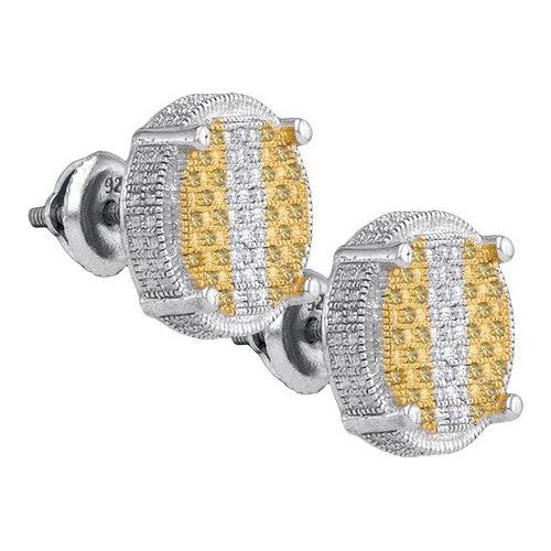 925 Sterling Silver White 0.21CTW DIAMOND MICRO-PAVE EARRINGS