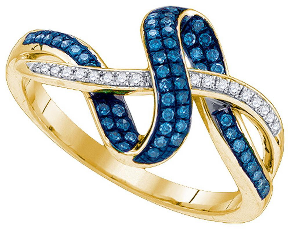 1-4CT-Diamond MICRO-PAVE BLUE BAND