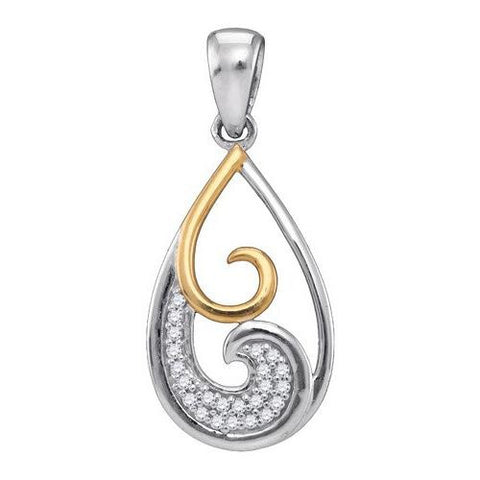 925 Sterling Silver White 0.05CTW DIAMOND FASHION  PENDANT