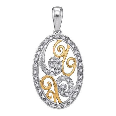 925 Sterling Silver White 0.12CTW DIAMOND FASHION PENDANT