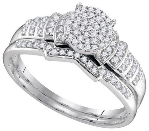 925 Sterling Silver White 0.25CTW DIAMOND MICRO-PAVE BRIDAL RING