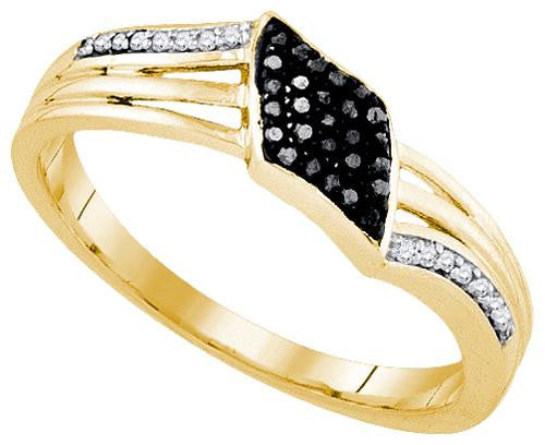 925 Sterling Silver Yellow 0.10CTW DIAMOND FASHION RING