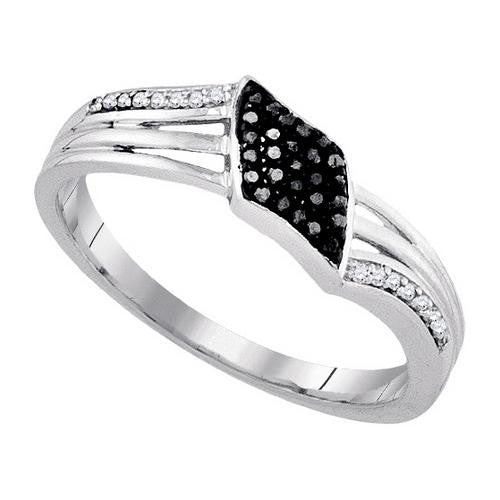 925 Sterling Silver White 0.10CTW DIAMOND FASHION RING