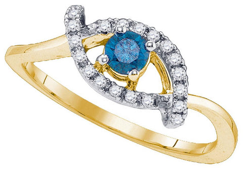 1-3CTW-Diamond 1-5CT-CRD BRIDAL BLUE RING