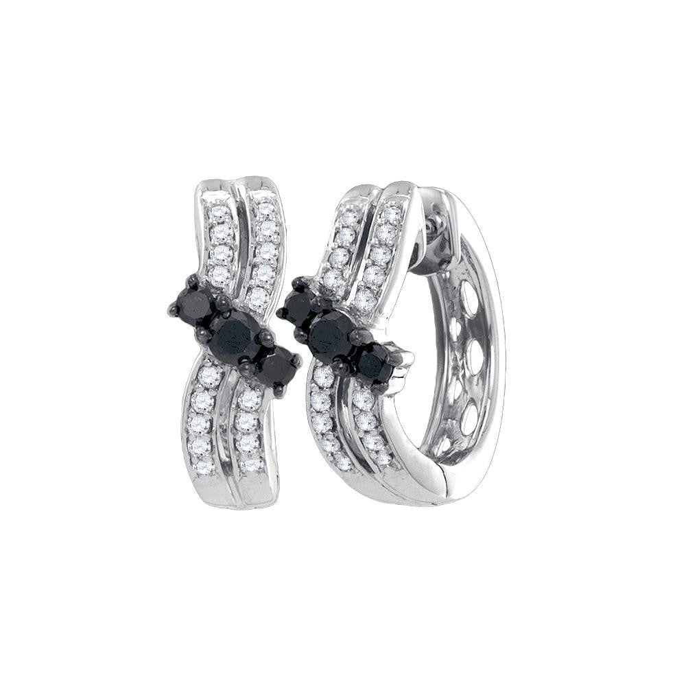 1-2CTW-Diamond FASHION BLACK EARRING