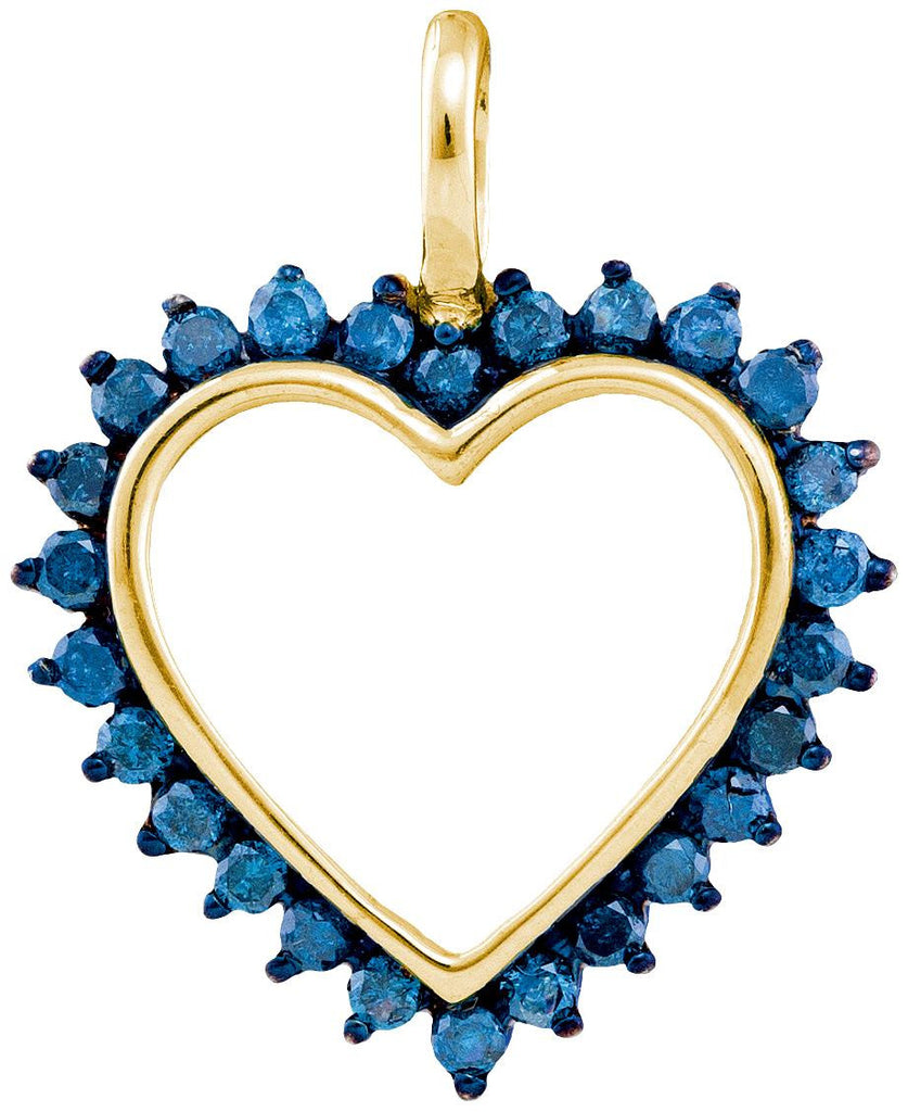 1-2CTW-Diamond HEART BLUE PENDANT