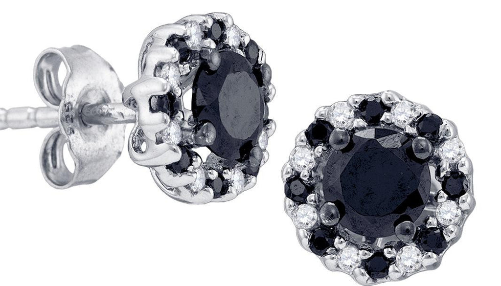 1 CTW-Diamond BLACK  EARRINGS