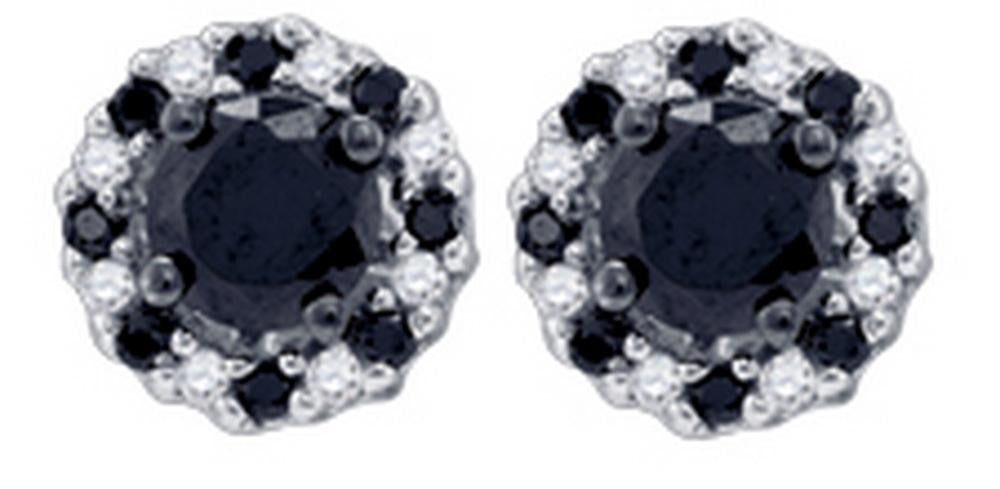 1 CTW-Diamond BLACK  EARRINGS