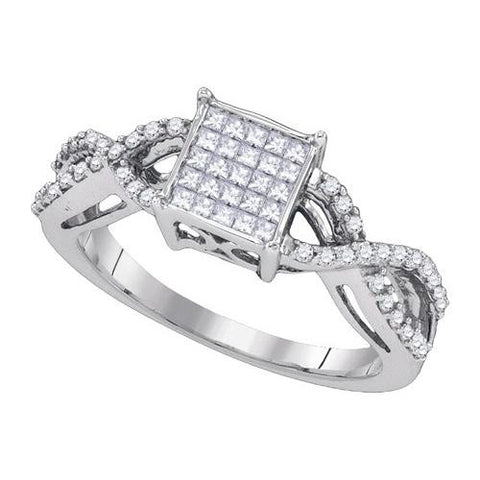 10KT White Gold 0.46CTW DIAMOND INVISIBLE RING