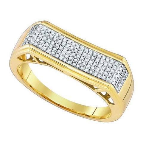 10K Yellow-gold 0.31CTW DIAMOND MICRO PAVE MENS RING