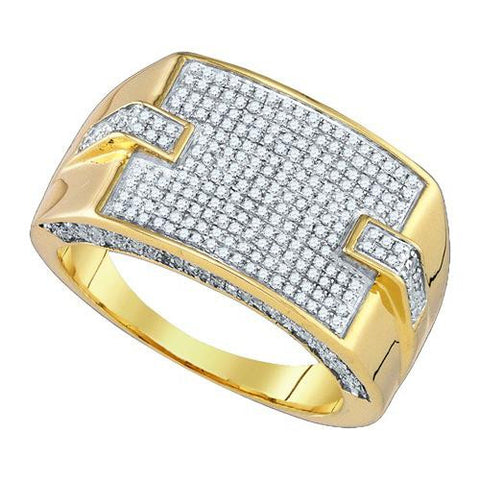 10K Yellow-gold 0.99CTW DIAMOND MICRO PAVE MENS RING