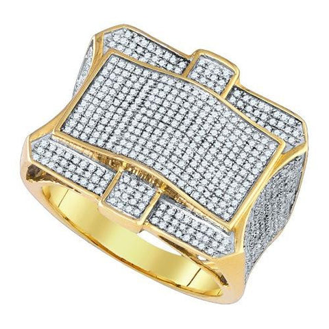 10K Yellow-gold 1.27CTW DIAMOND MICRO PAVE MENS RING