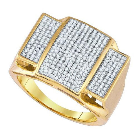 10K Yellow-gold 0.73CTW DIAMOND MICRO PAVE MENS RING