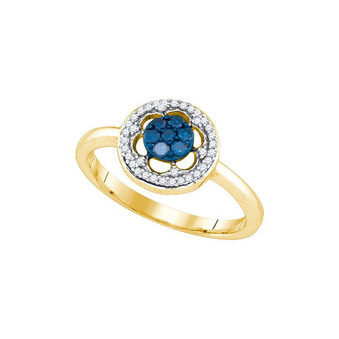 1-4CTW-Diamond FASHION BLUE RING