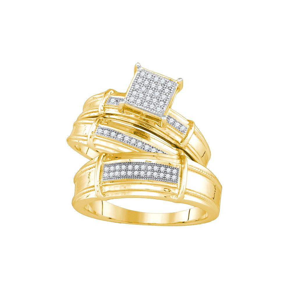 1-5CTW-Diamond MICRO-PAVE TRIO SET