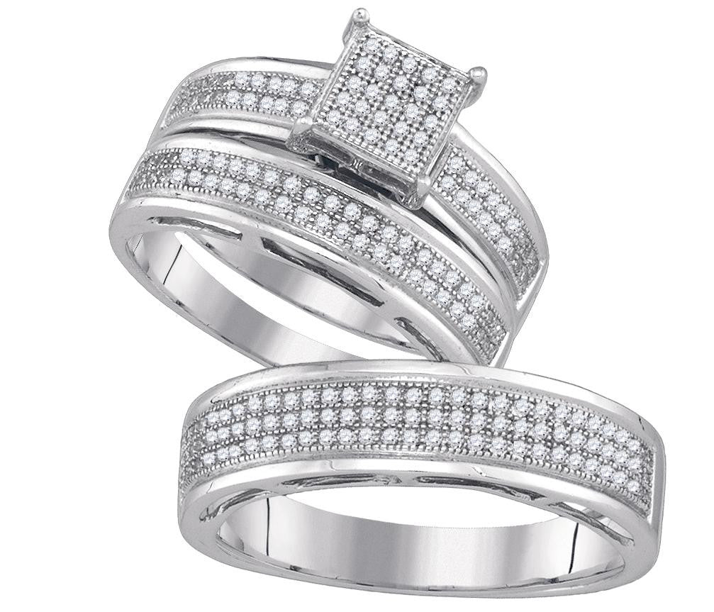 3-4CTW-Diamond MICRO-PAVE TRIO SET