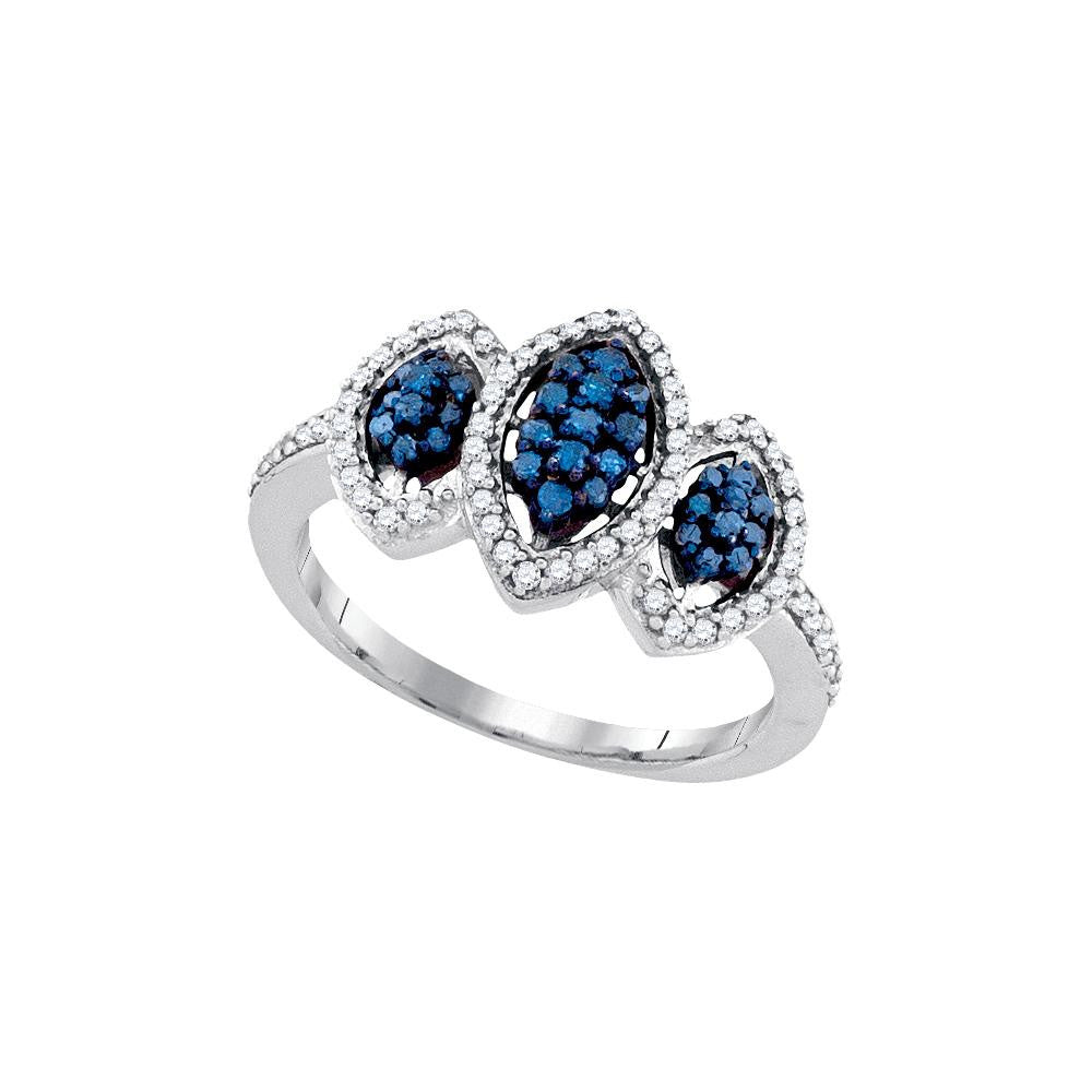 1-2CTW-Diamond FASHION BLUE RING