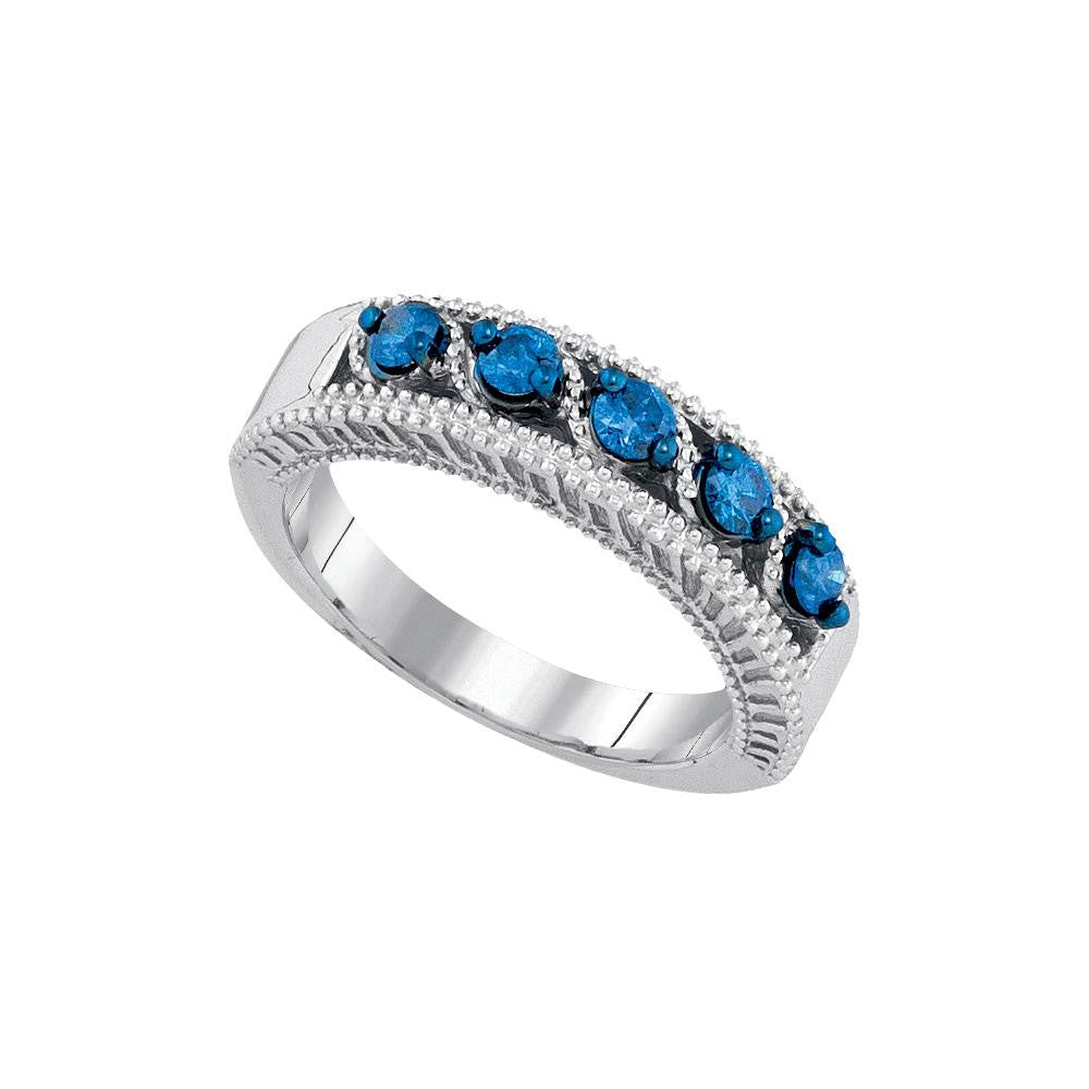 1-2CTW-Diamond FASHION BLUE BAND