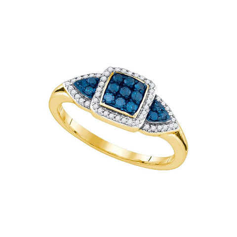 3-8CTW-Diamond FASHION BLUE RING