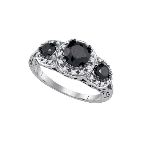 2 CTW-Diamond 1 1-3CT-CRD BRIDAL BLACK RING