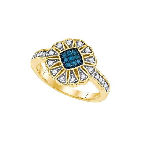 1-4CTW-Diamond FASHION BLUE RING