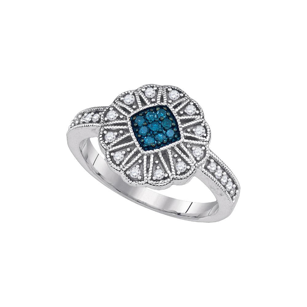 1-4CTW-Diamond FASHION BLUE RING