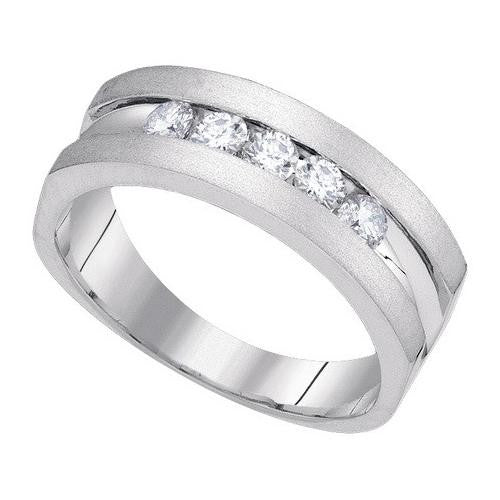 10KT White Gold 0.53CTW DIAMOND MACHINE-SET BAND