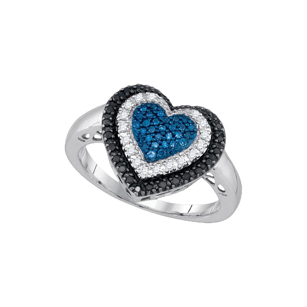 1-4CTW-Diamond BLUE  HEART RING