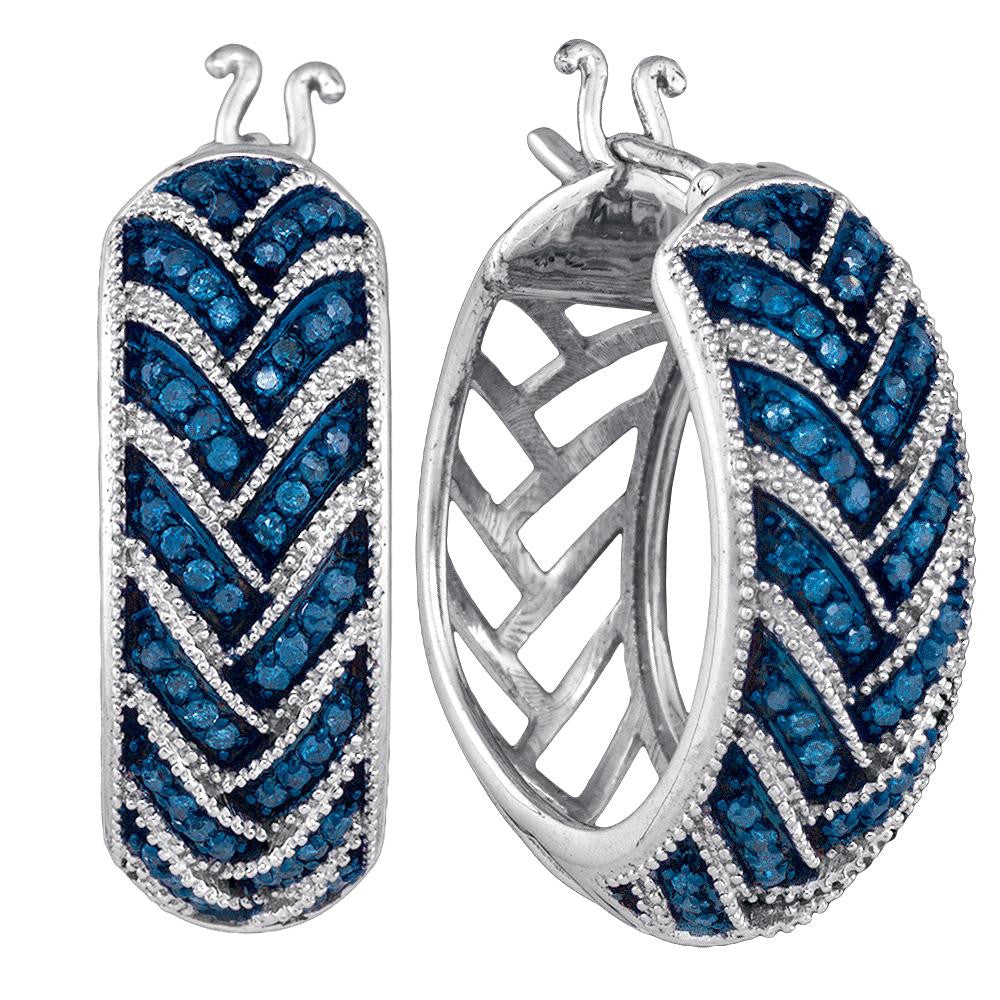 1-3CTW-Diamond FASHION BLUE HOOPS