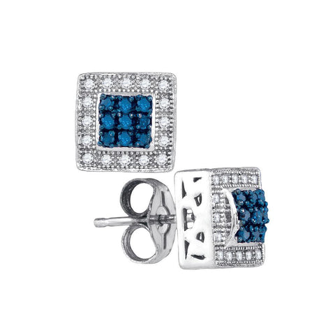 1-5CTW-Diamond FASHION BLUE EARRINGS