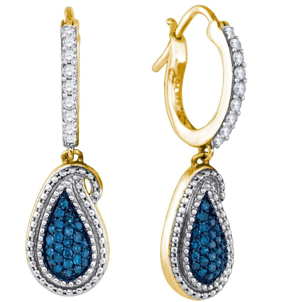 1-2CTW-Diamond FASHION BLUE EARRINGS