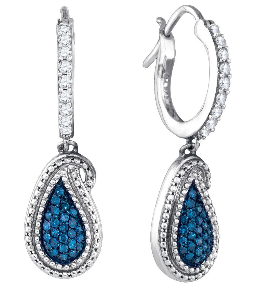 1-2CTW-Diamond FASHION BLUE EARRINGS