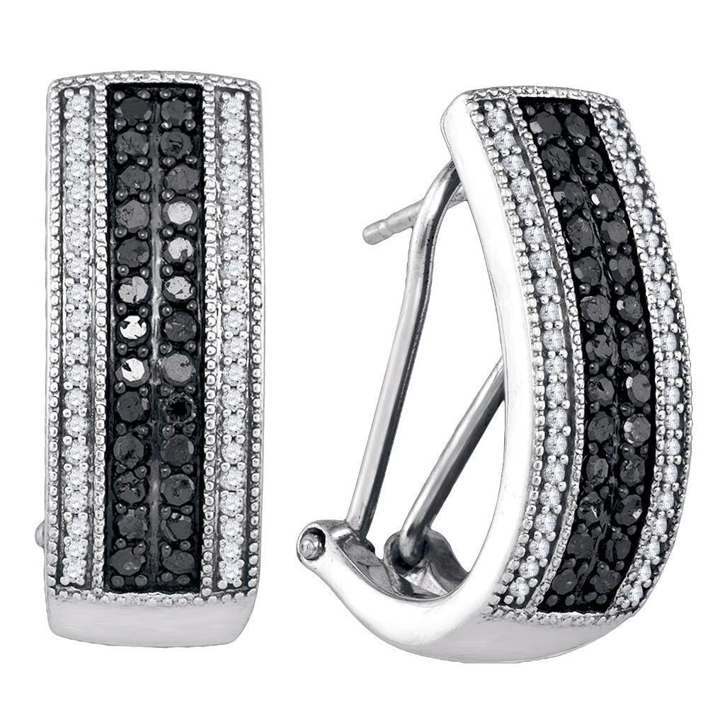 7-8CTW-Diamond FASHION BLACK HOOPS