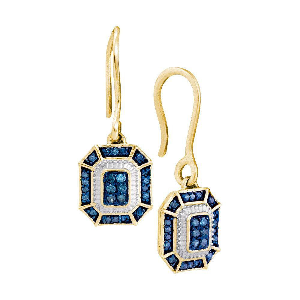 1-5CTW-Diamond FASHION BLUE EARRINGS