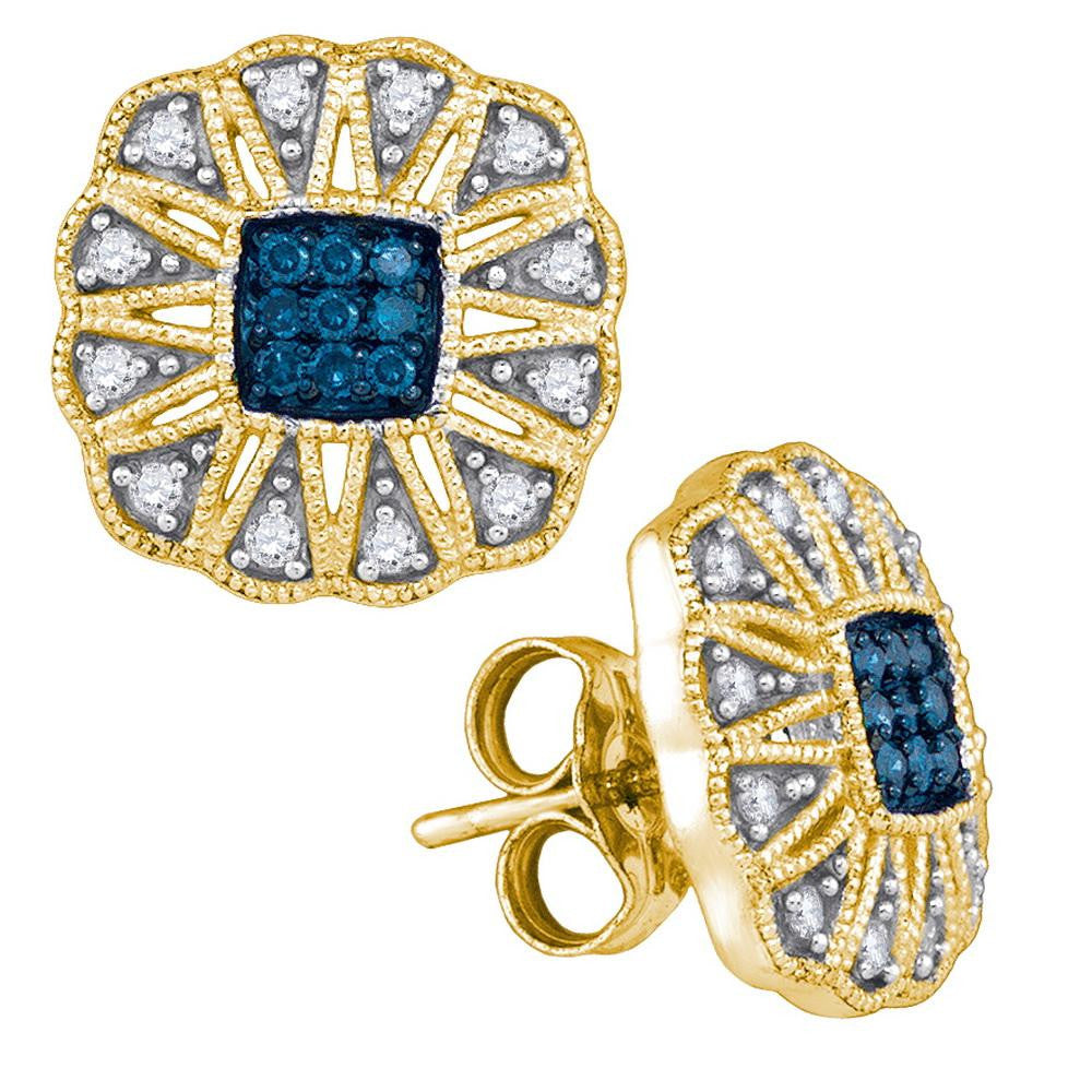 1-4CTW-Diamond FASHION BLUE EARRINGS