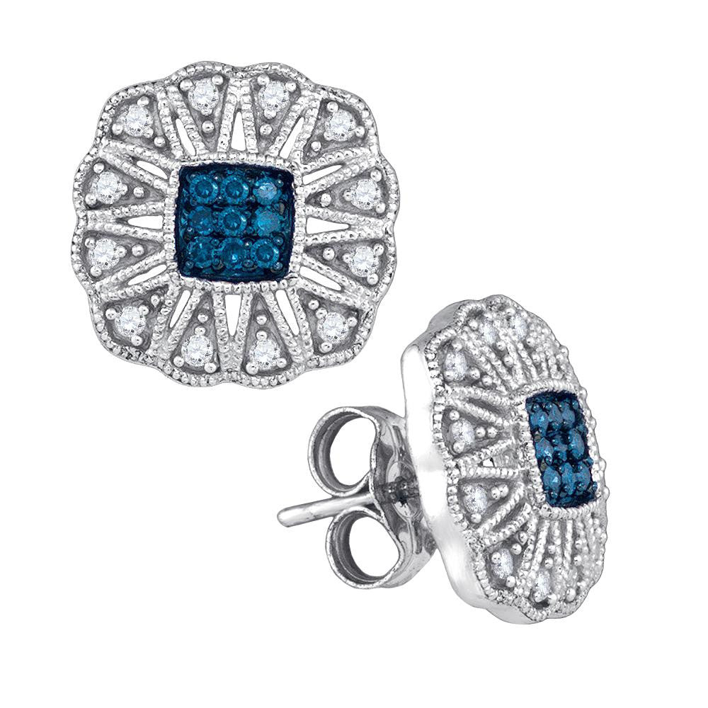 1-4CTW-Diamond FASHION BLUE EARRINGS