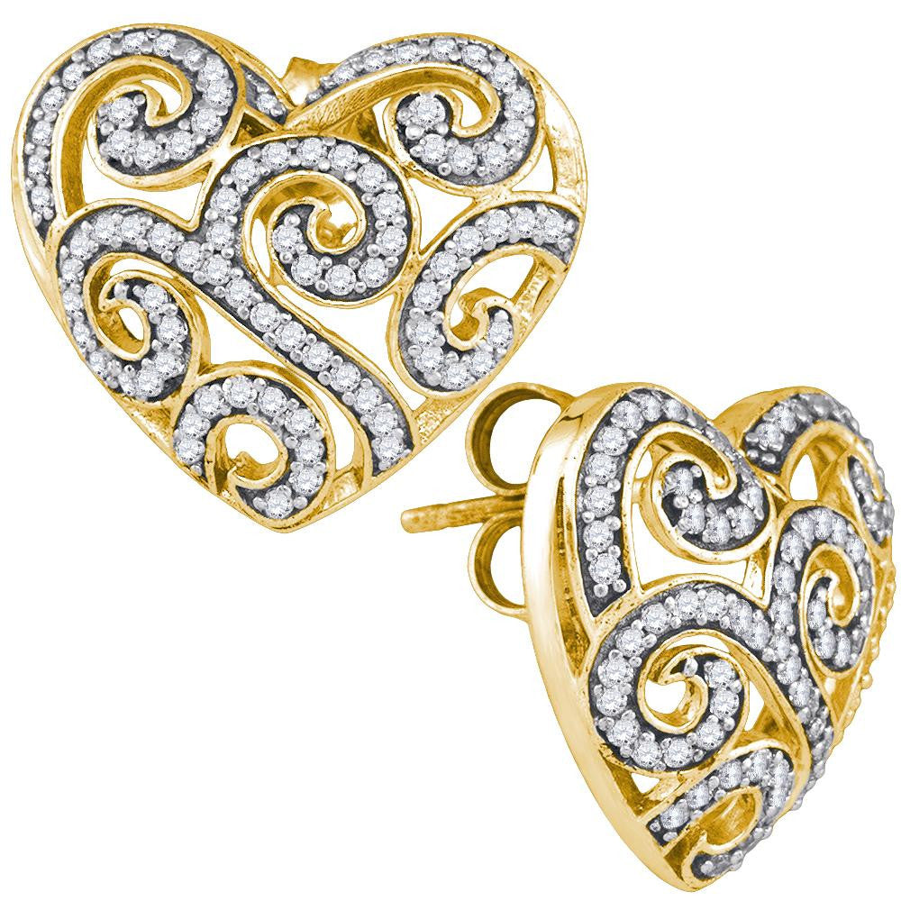 1-2CTW-Diamond HEART EARRINGS