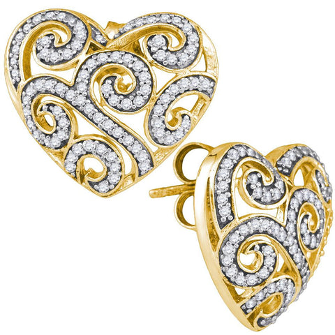 1-2CTW-Diamond HEART EARRINGS