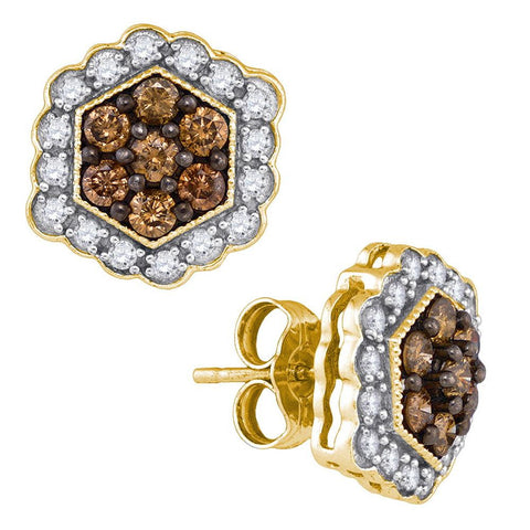 7-8CTW-Diamond FASHION BROWN EARRINGS