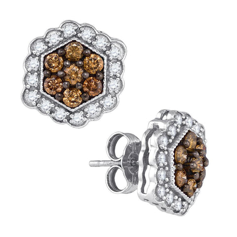 7-8CTW-Diamond FASHION BROWN EARRINGS