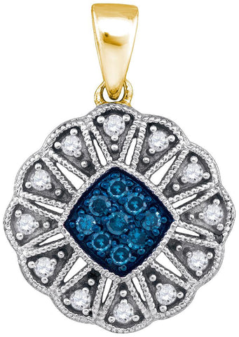 1-5CTW-Diamond FASHION BLUE PENDANT