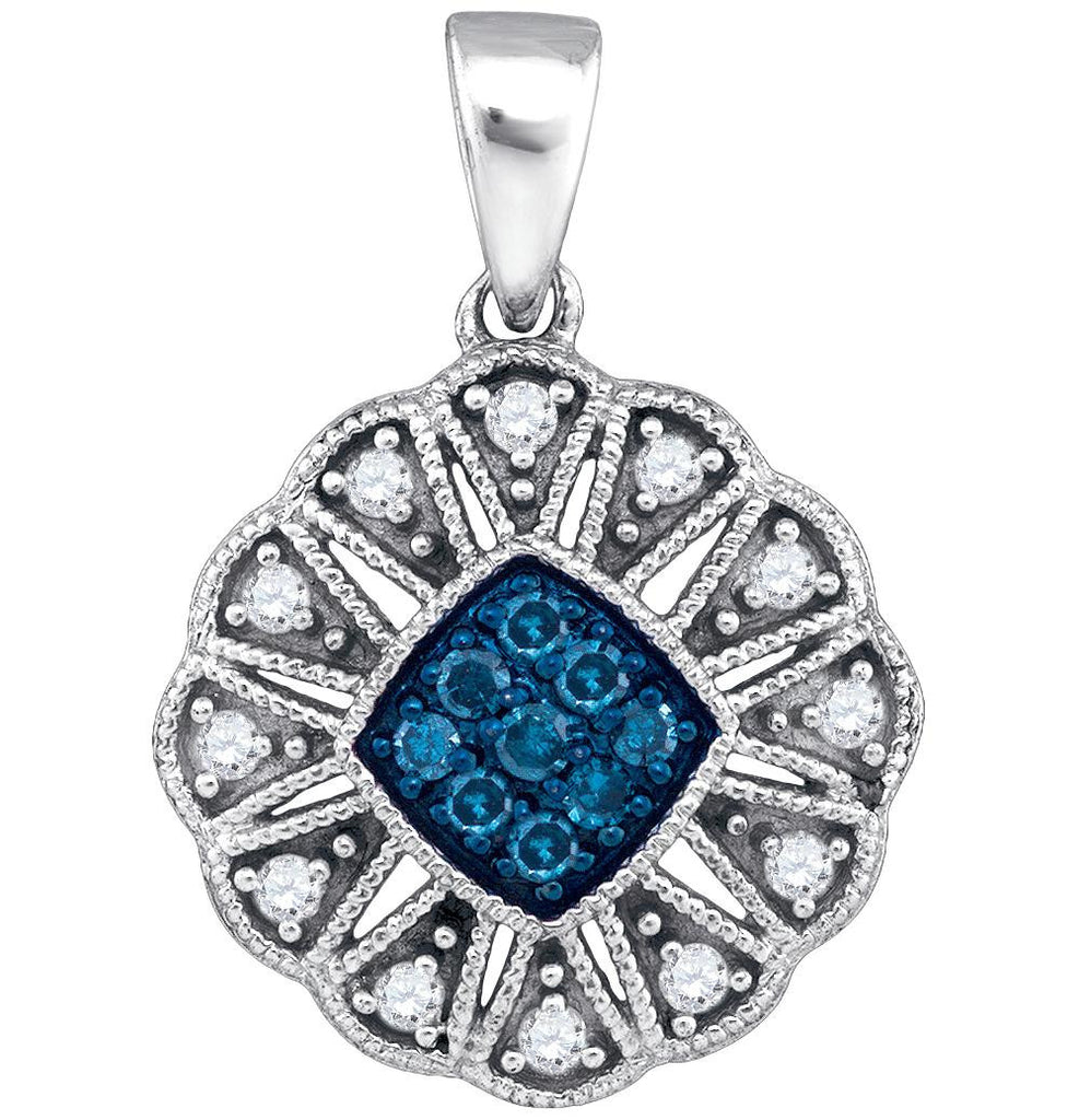 1-5CTW-Diamond FASHION BLUE PENDANT