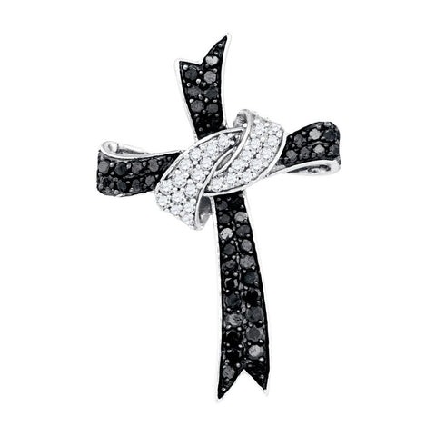 3-4CTW-Diamond CROSS BLACK PENDANT