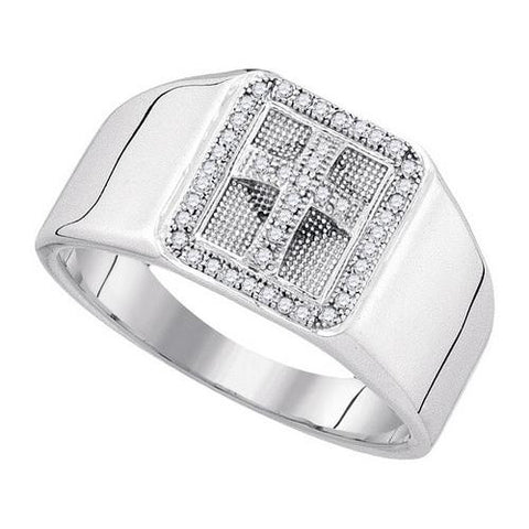 925 Sterling Silver White 0.15CTW DIAMOND MICRO-PAVE RING