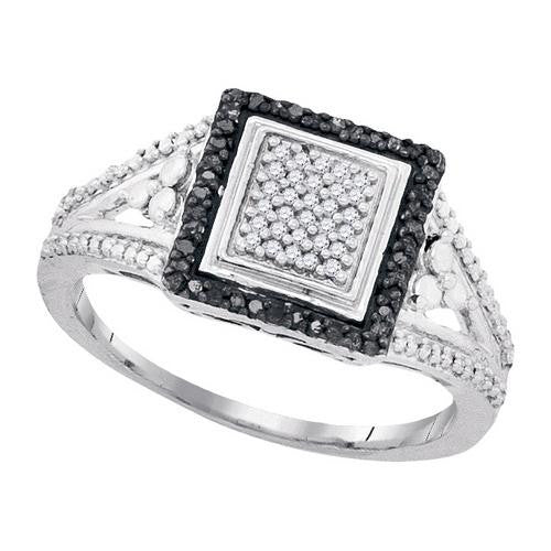 925 Sterling Silver White 0.18CTW DIAMOND MICRO-PAVE RING