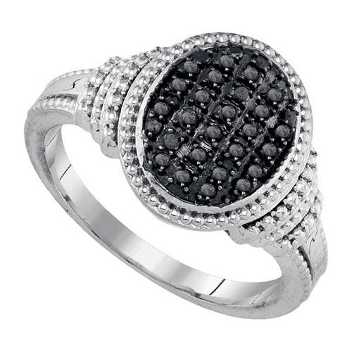 925 Sterling Silver White 0.25CTW DIAMOND FASHION RING