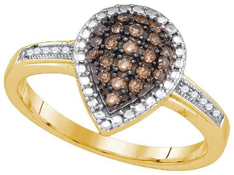 925 Sterling Silver Yellow 0.20CTW DIAMOND FASHION RING