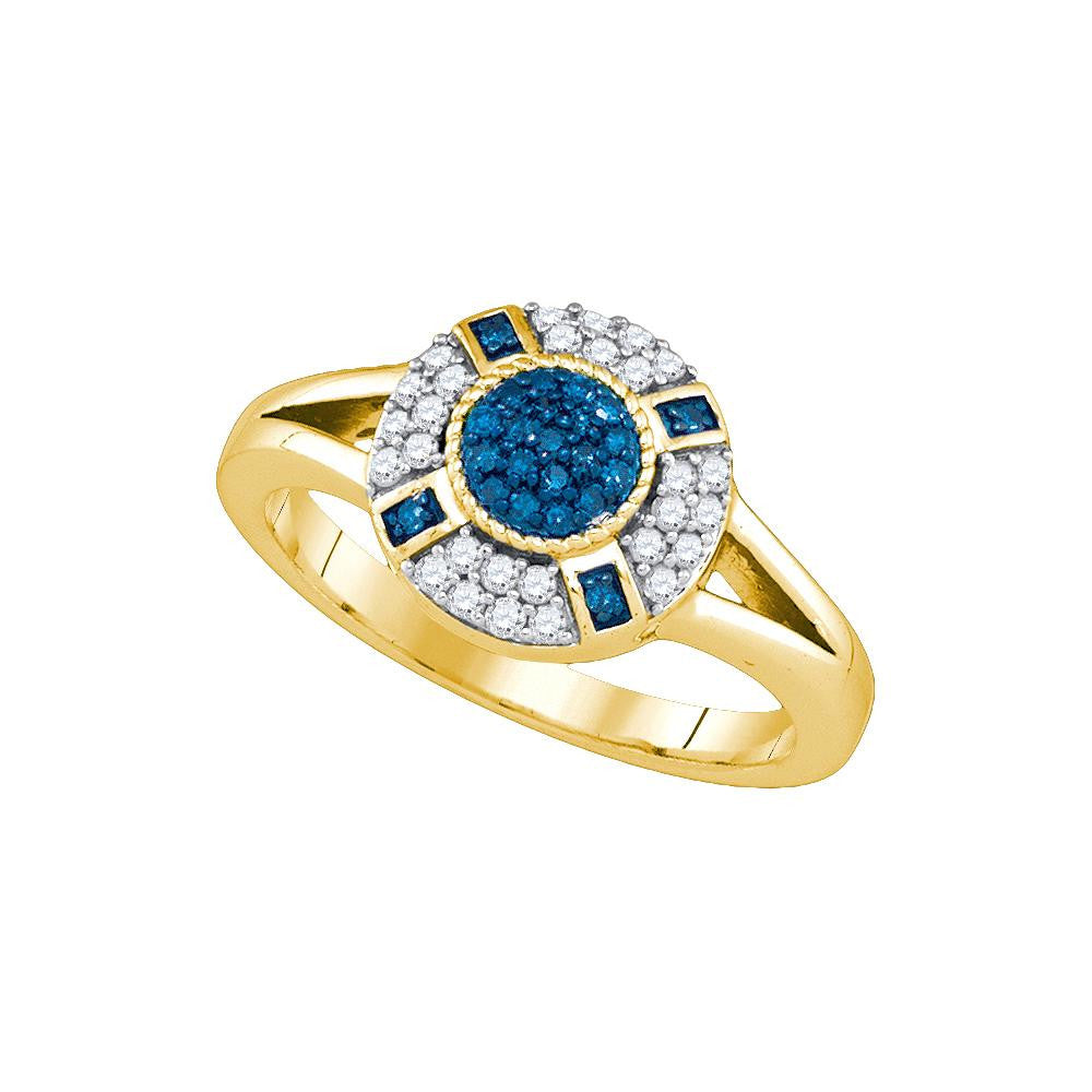 3-8CTW-Diamond FASHION BLUE RING